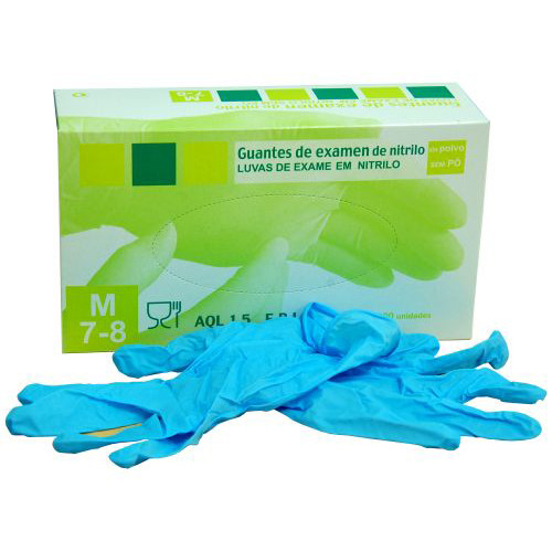 GUANTES NITRILO AZUL T/MED. (10X100)